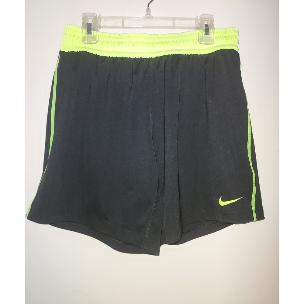 Nike Dri-Fit Women's Workout Shorts Small 7" Inseam Athletic Black Neon Yellow